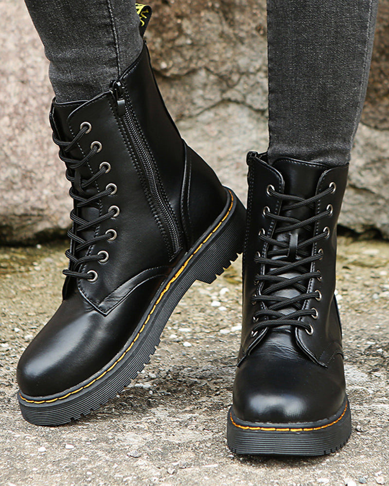 Wilhelmina® | Robust leather ankle boots with lacing