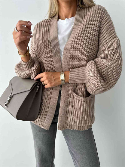 Pilar® | Solid color long sleeve casual knitted V-neck cardigan