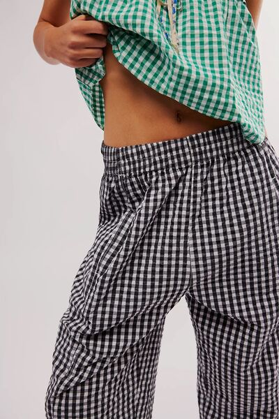 Pilar® | Checked trousers with elastic waistband