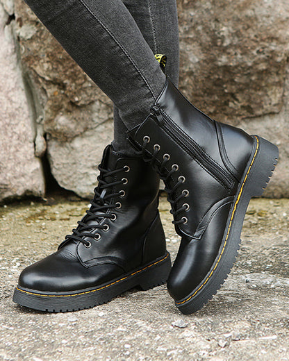 Wilhelmina® | Robust leather ankle boots with lacing