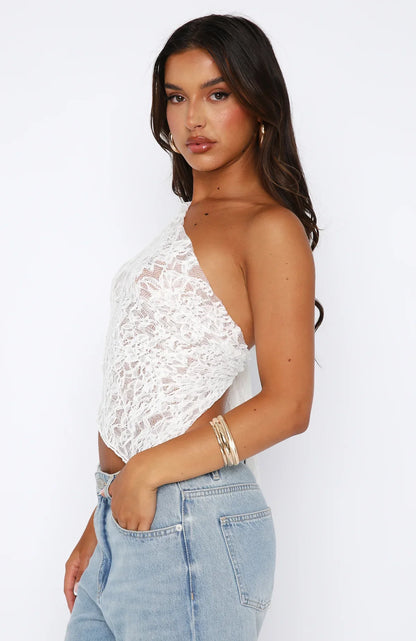 Yolanda® | One-shoulder lace top