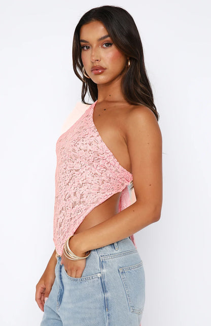 Yolanda® | One-shoulder lace top