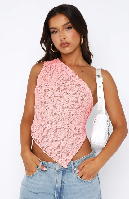 Yolanda® | One-shoulder lace top