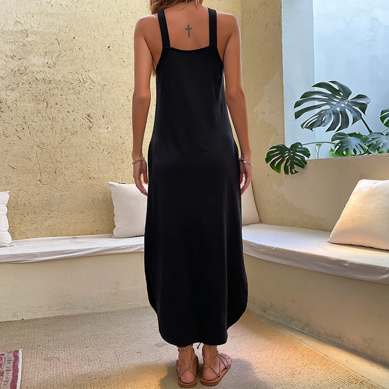 Verónica® | Long dress with stand-up collar