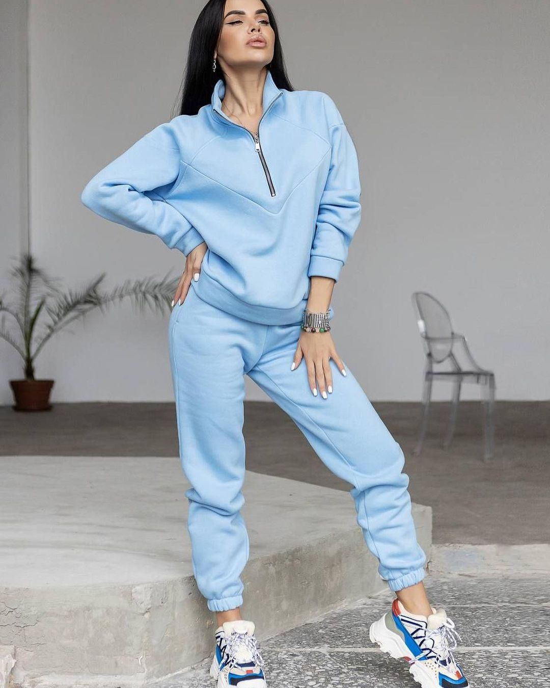 Ana® | Set of sweater and trousers with zip and sweatshirt