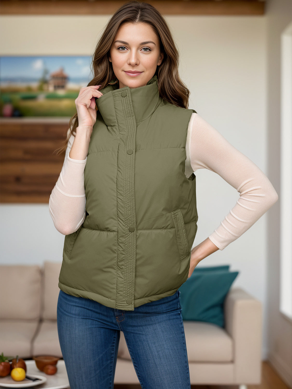 Paola® | Vest coat with zip and pockets