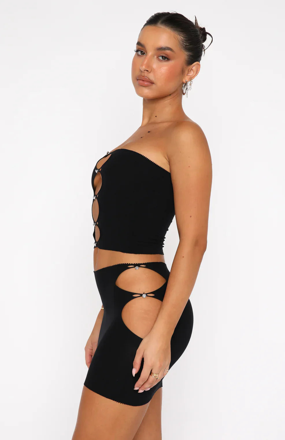 Zenaida® | Short top with a strapless bandeau neckline in black