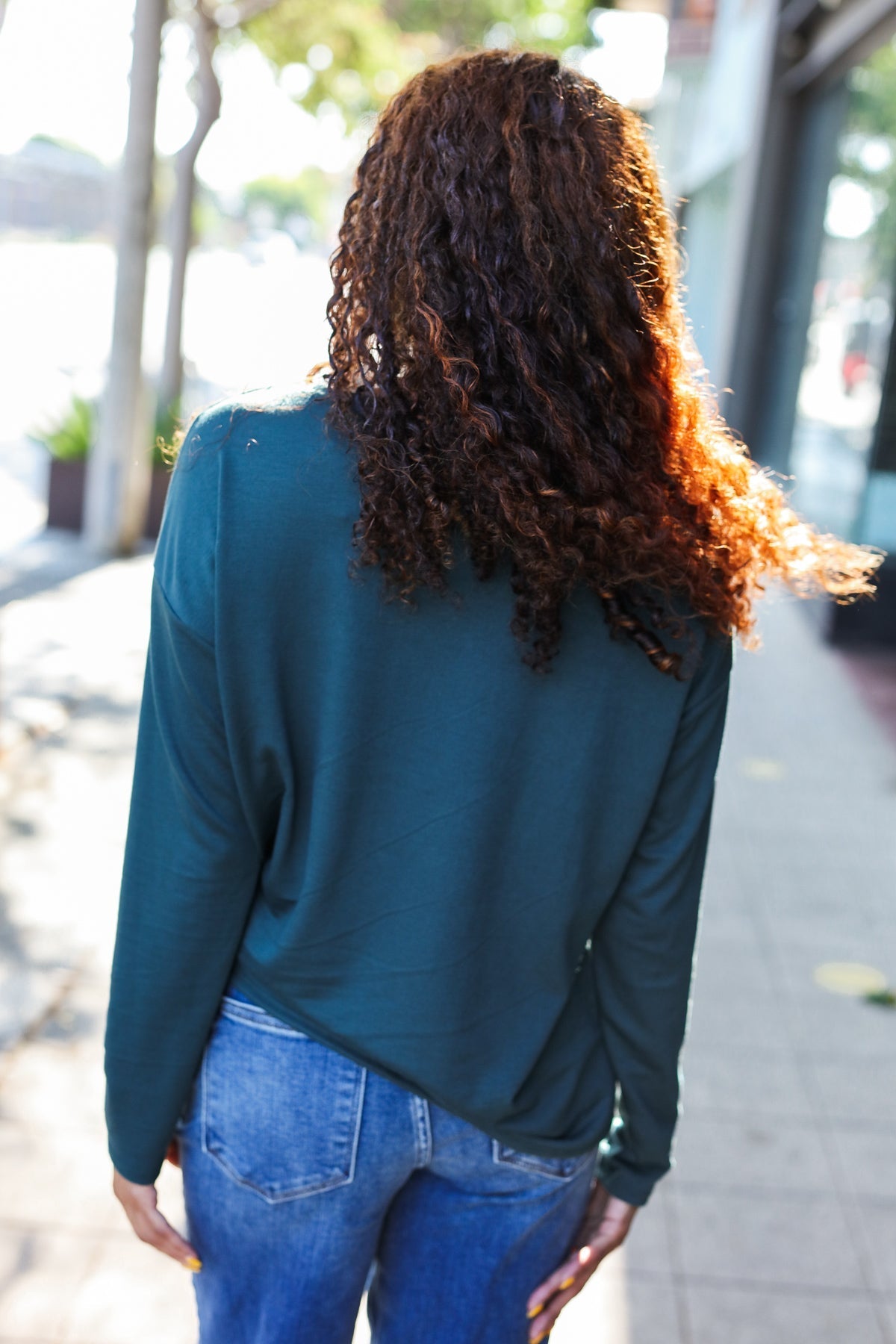 Tereza® | Game Day Forest Green Sequin Terry Top with Football Patch