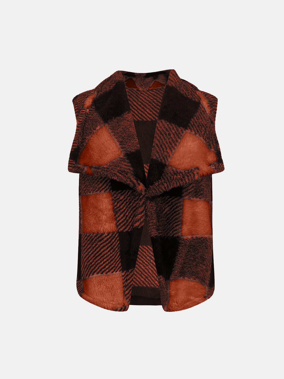 Yolanda® | Checked vest coat with an open front