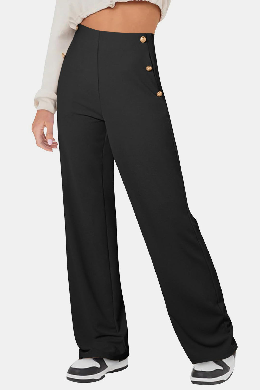 Tallulah® | High-rise trousers with decorative buttons