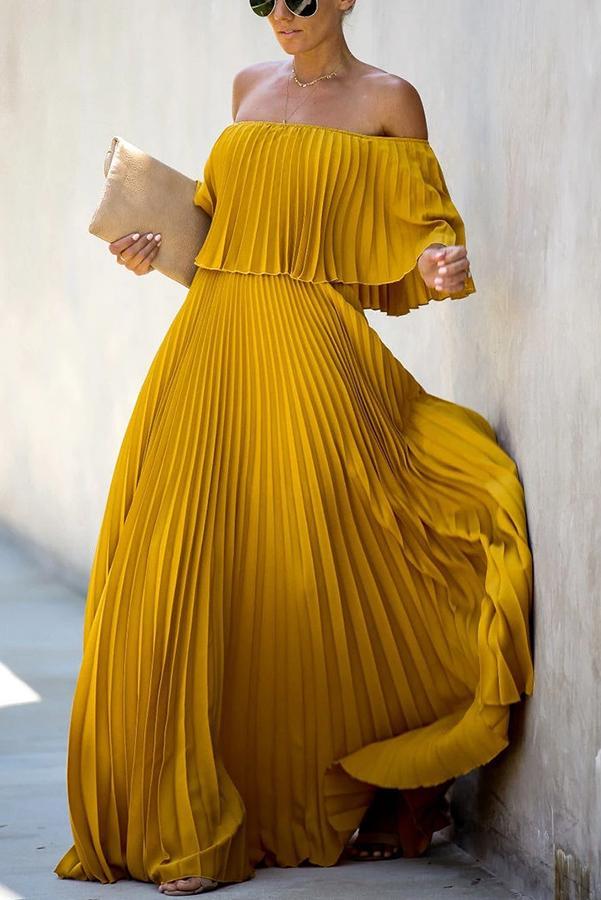 Quinlan® | Long dress with ruffles