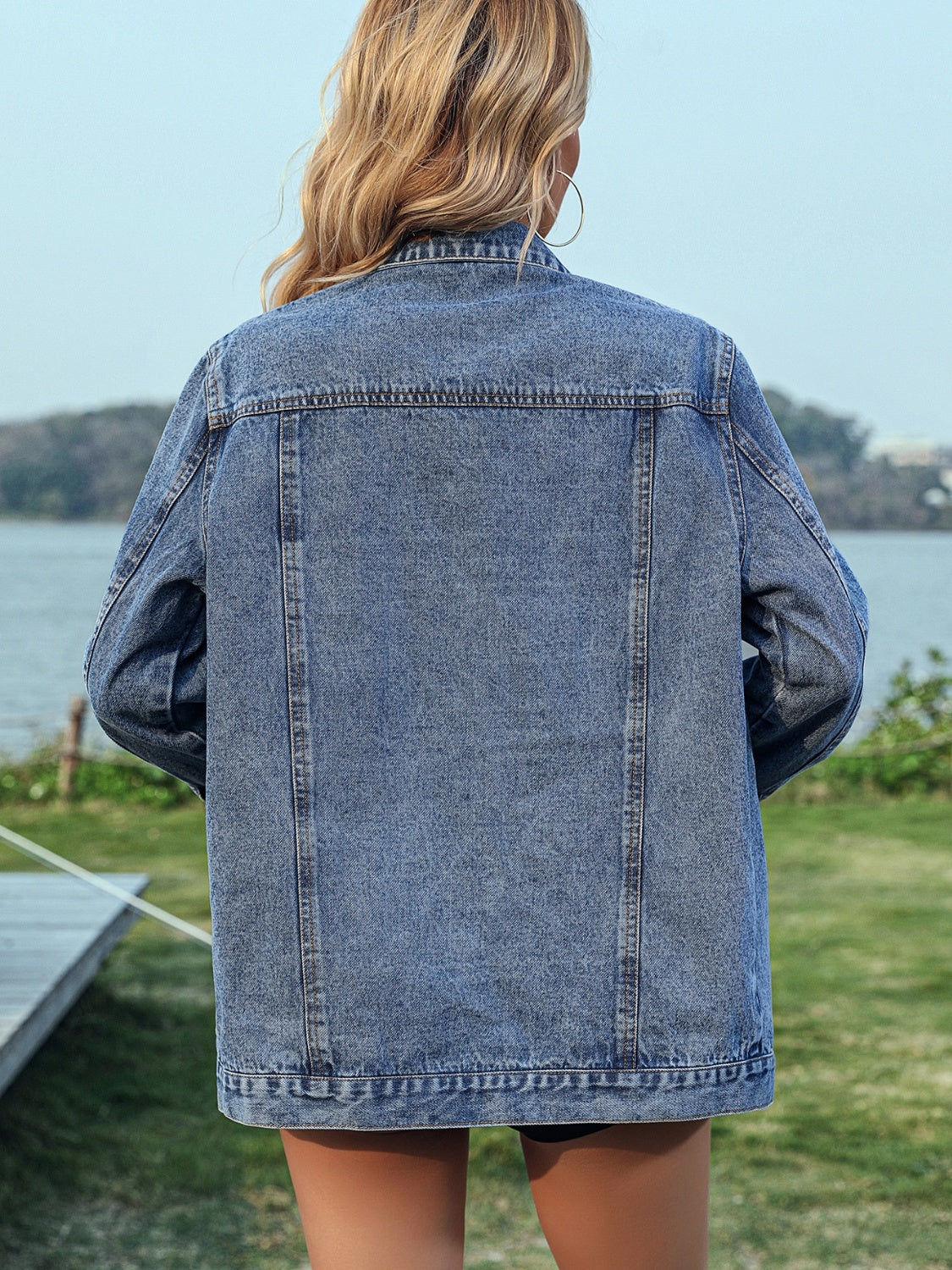 Tabea® | Long-sleeved denim jacket with studs and buttons