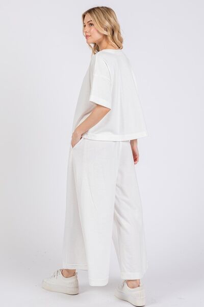 Yoselin® | Half button half sleeve top and pants set