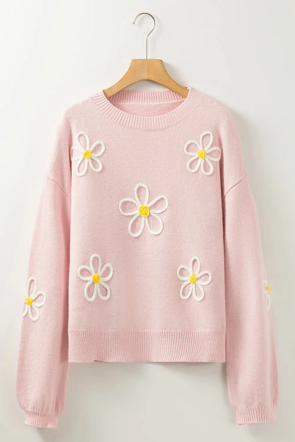 Teresa® | Floral sweater with a crew neck and dropped shoulders