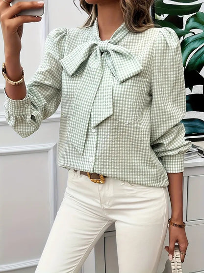 Quirina® | Cotton blouse with bow tie