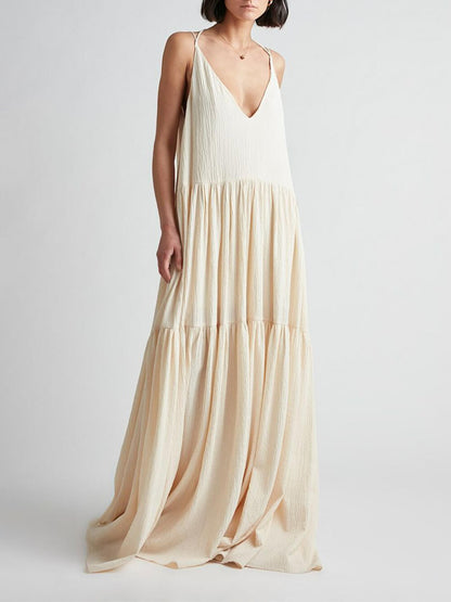 Zahara® | Long dress with straps and a deep V-neck