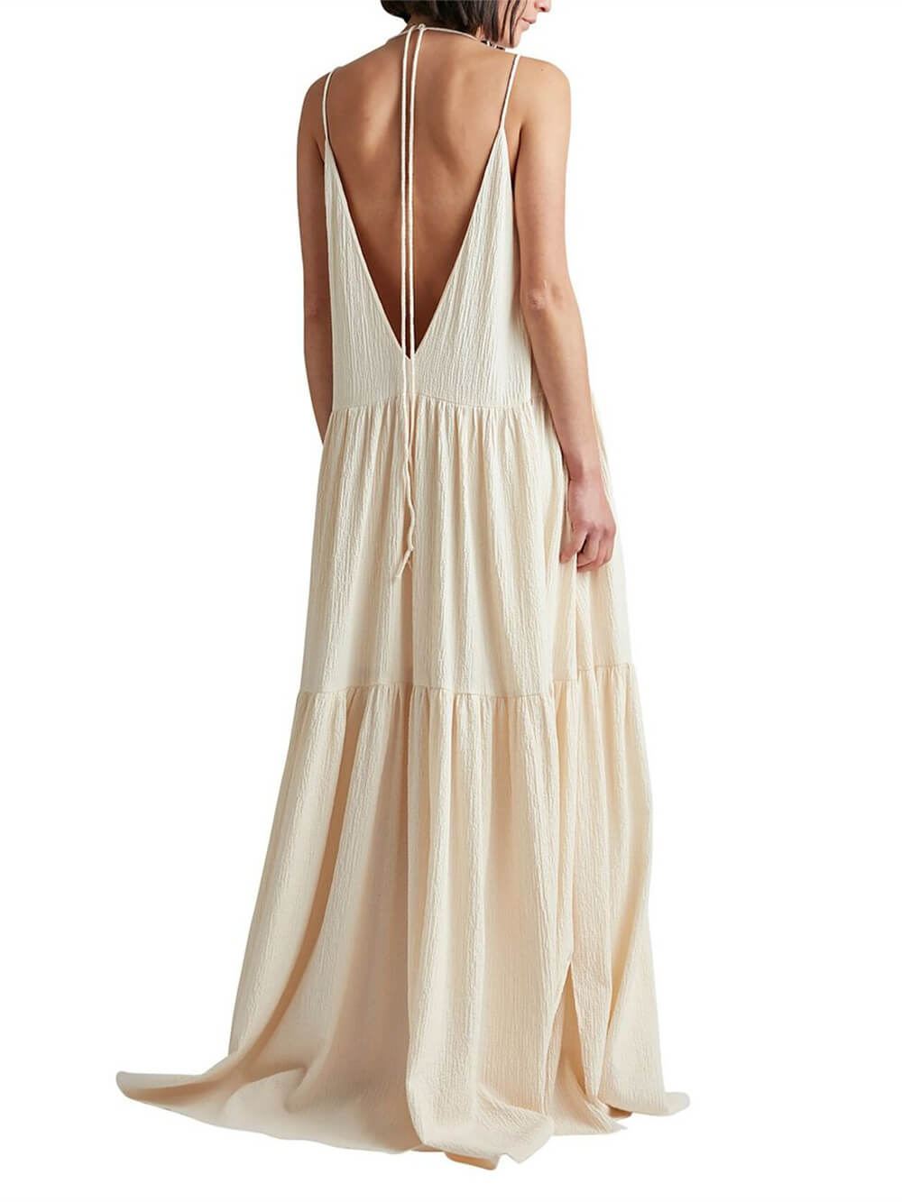 Trista® | Long dress with straps and a deep V-neck