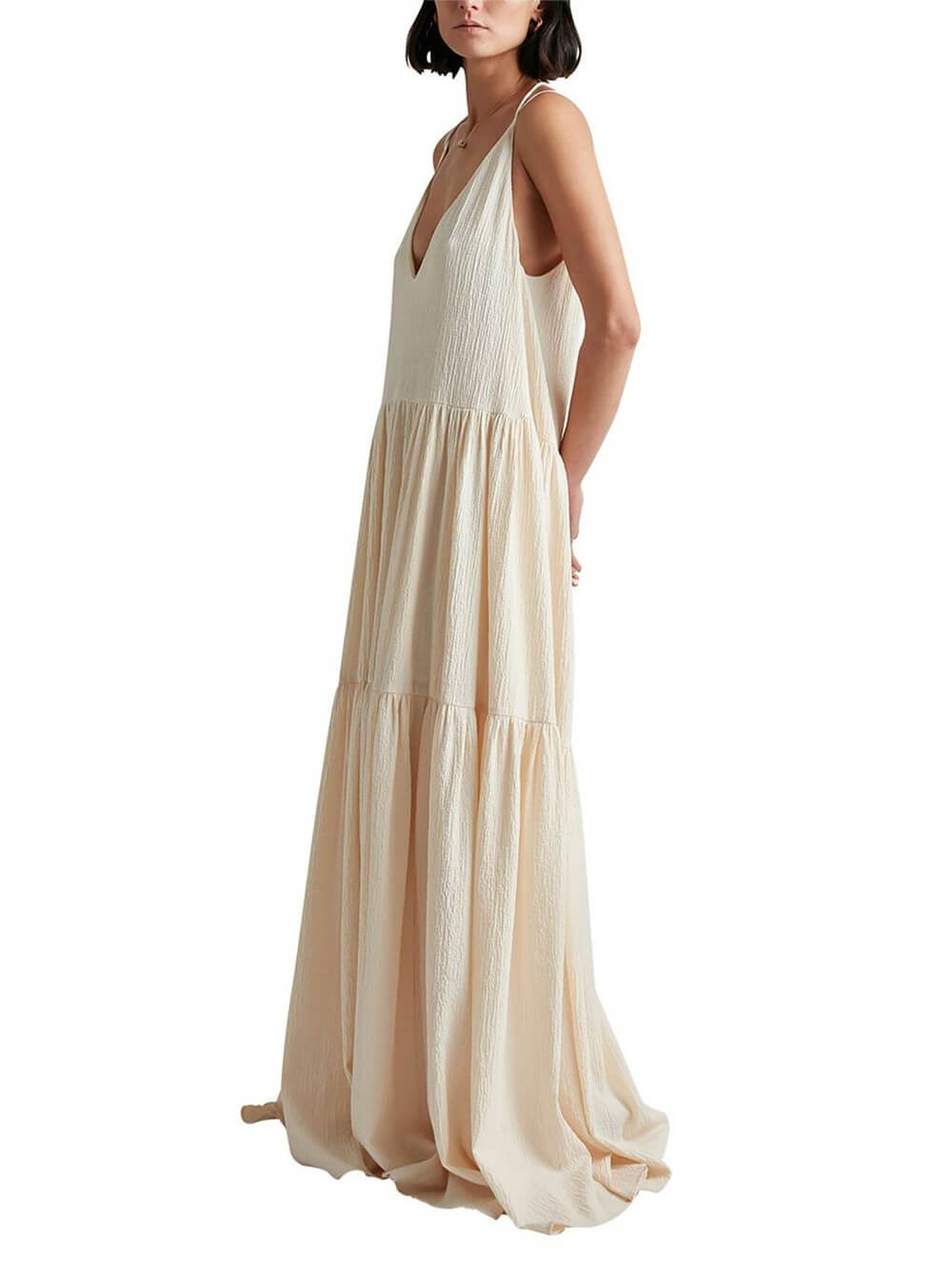 Zahara® | Long dress with straps and a deep V-neck