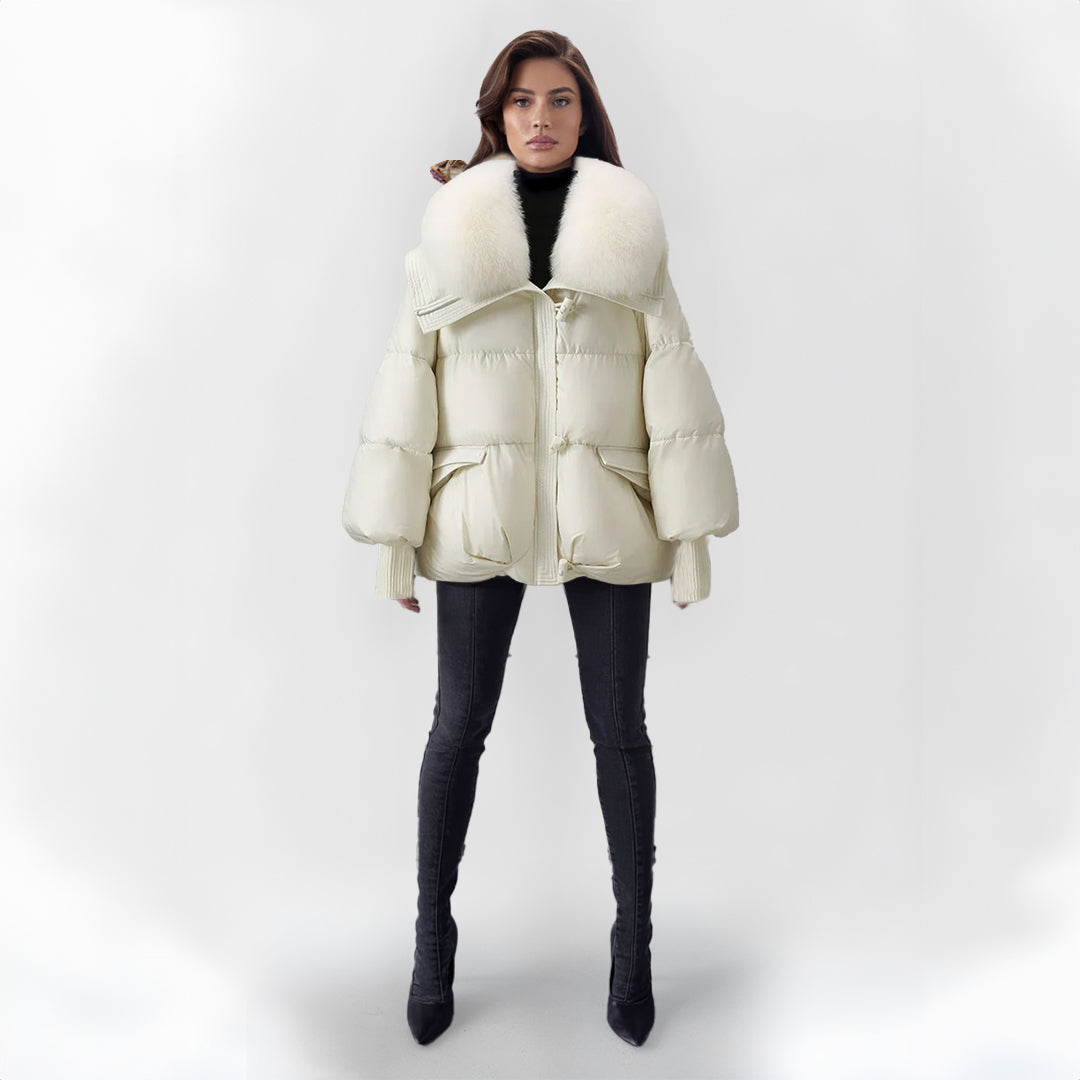 Adelaida® | Elegant women's puffer coat with fur collar