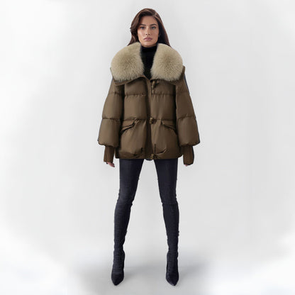 Adelaida® | Elegant women's puffer coat with fur collar