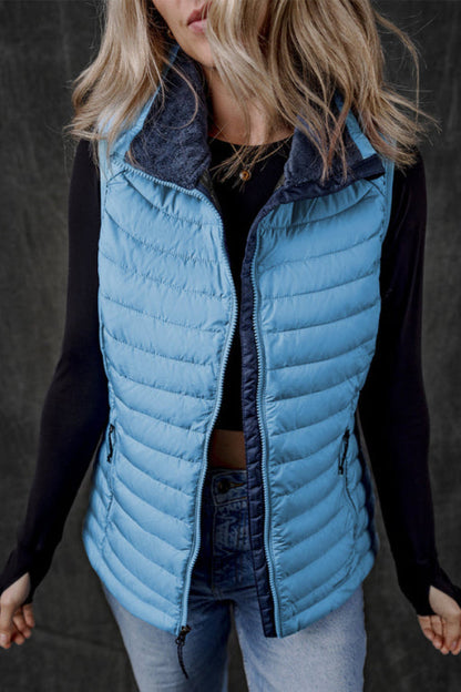 Nadia® | Quilted vest with zip and plush collar