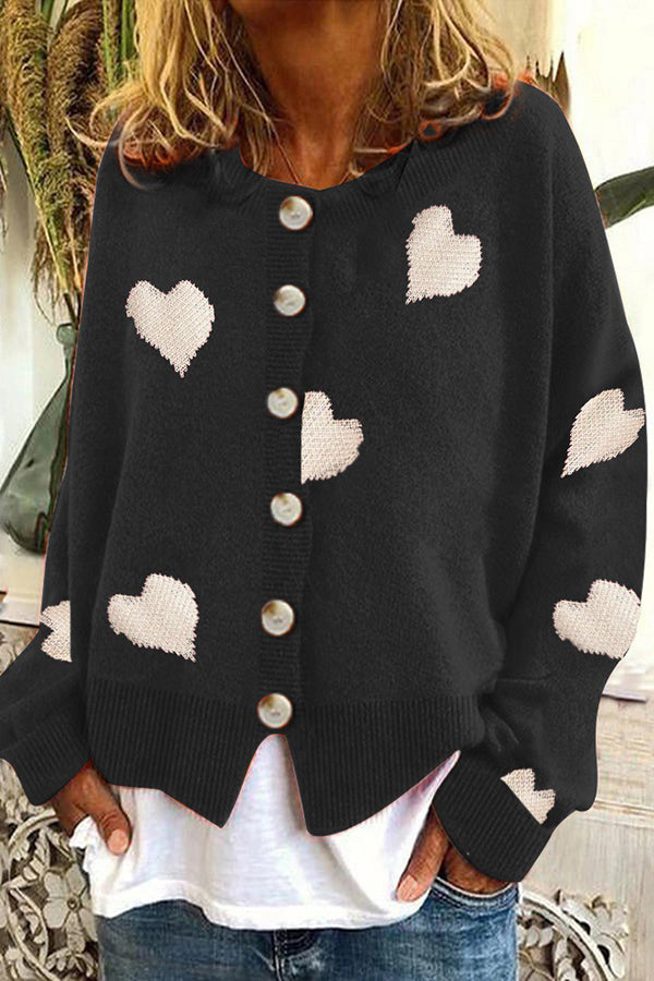 Pilar® | Heart sweater women's cardigan