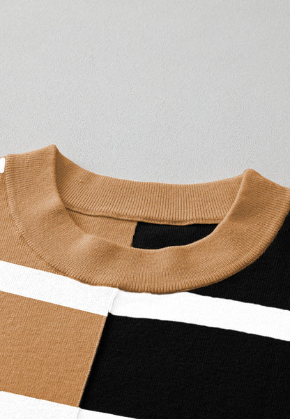 Xiomara® | Contrast striped long sleeve sweatshirt