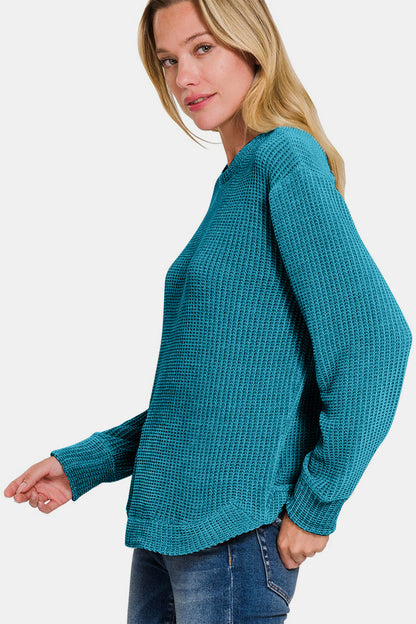 Sybille® | Chenille waffle crew neck sweater