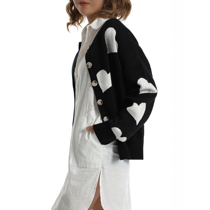 Pilar® | Heart sweater women's cardigan