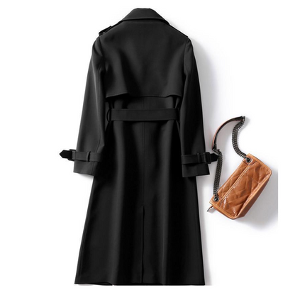 Zaida® | Classic long double-breasted women's coat with belt