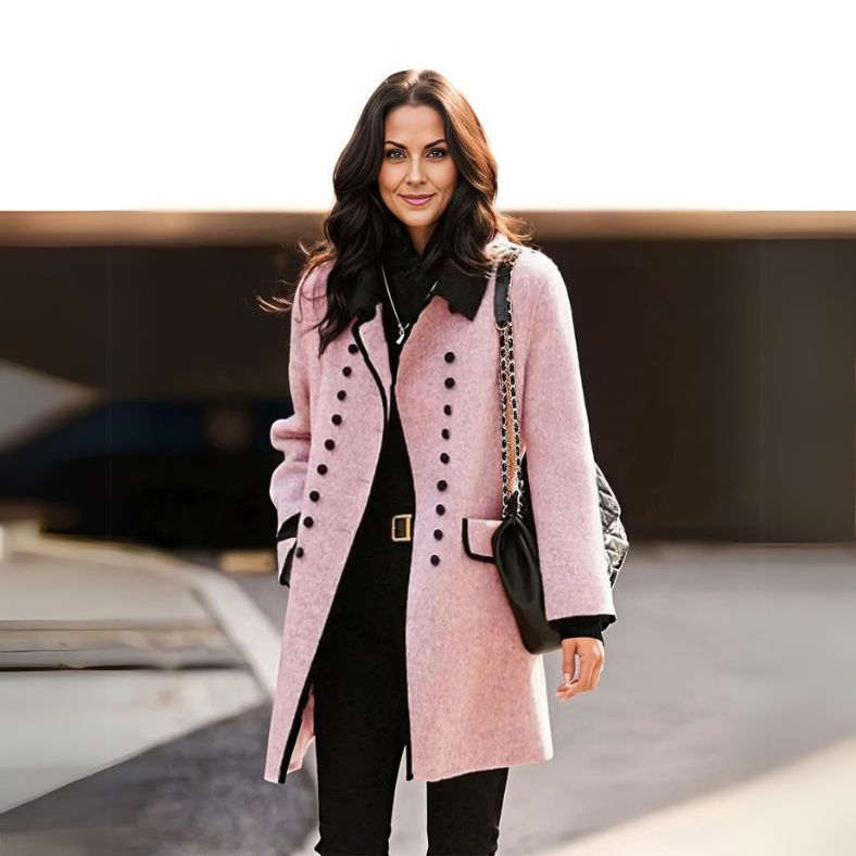 Zenaida® | Elegant long women's coat with button closure