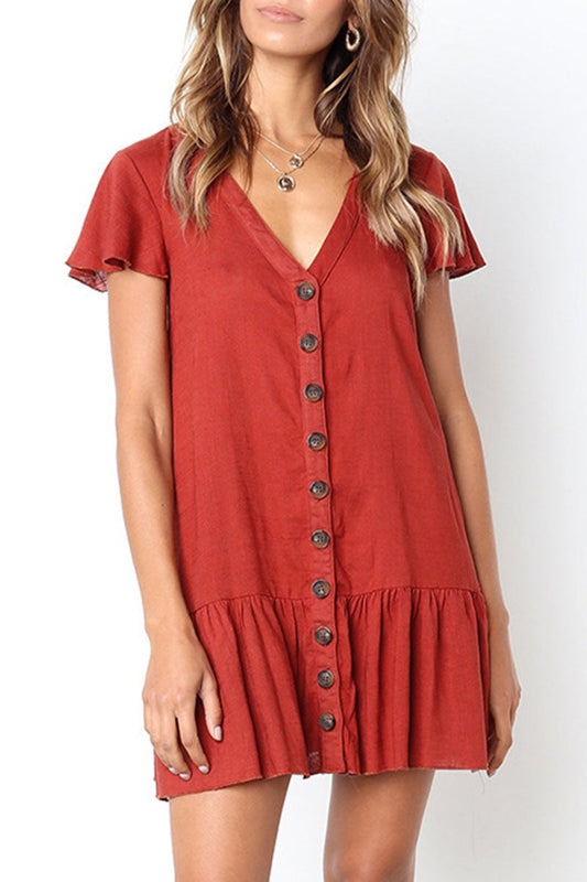 Zena® | Loose casual dress with V-neck