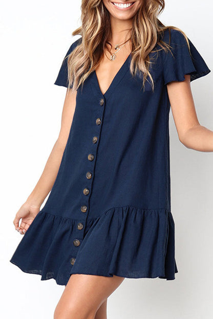 Zena® | Loose casual dress with V-neck