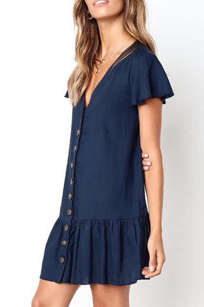 Zena® | Loose casual dress with V-neck