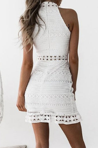 Zara® | White sleeveless elegant lace dress