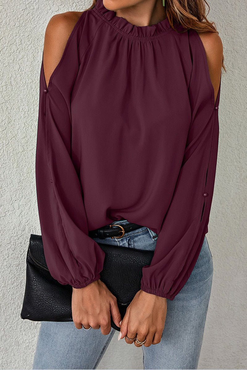 Xaviera® | Elegant solid color half turtleneck tops