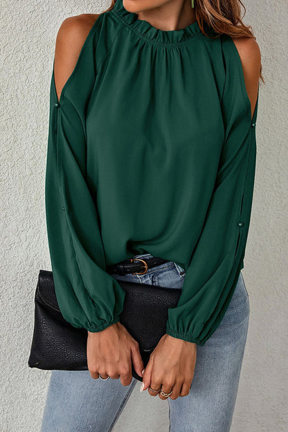 Xaviera® | Elegant solid color half turtleneck tops