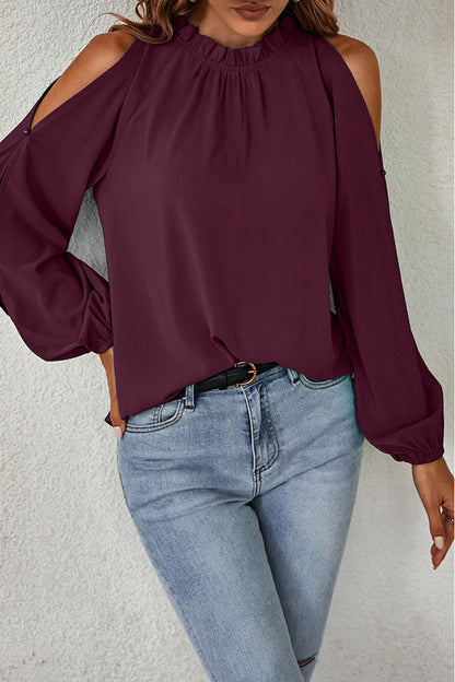 Xaviera® | Elegant solid color half turtleneck tops