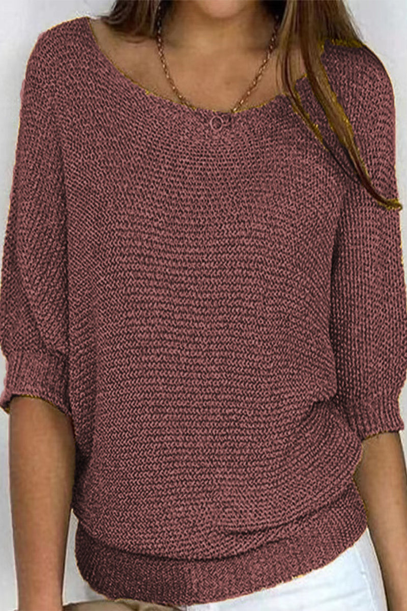 Octavia® | Casual plain plain O-neck tops