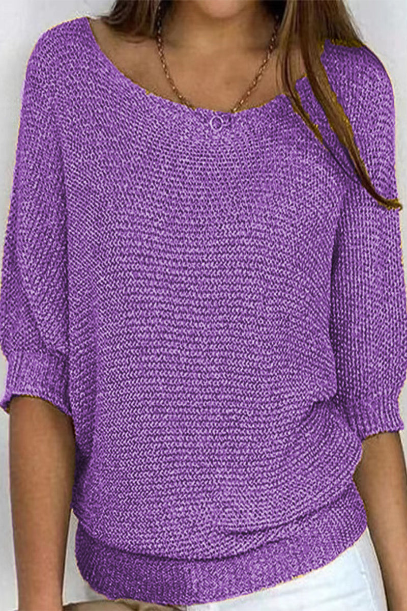 Octavia® | Casual plain plain O-neck tops