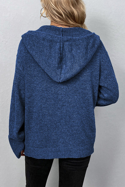 Alma® | Casual tops with plain buttons and hooded collar