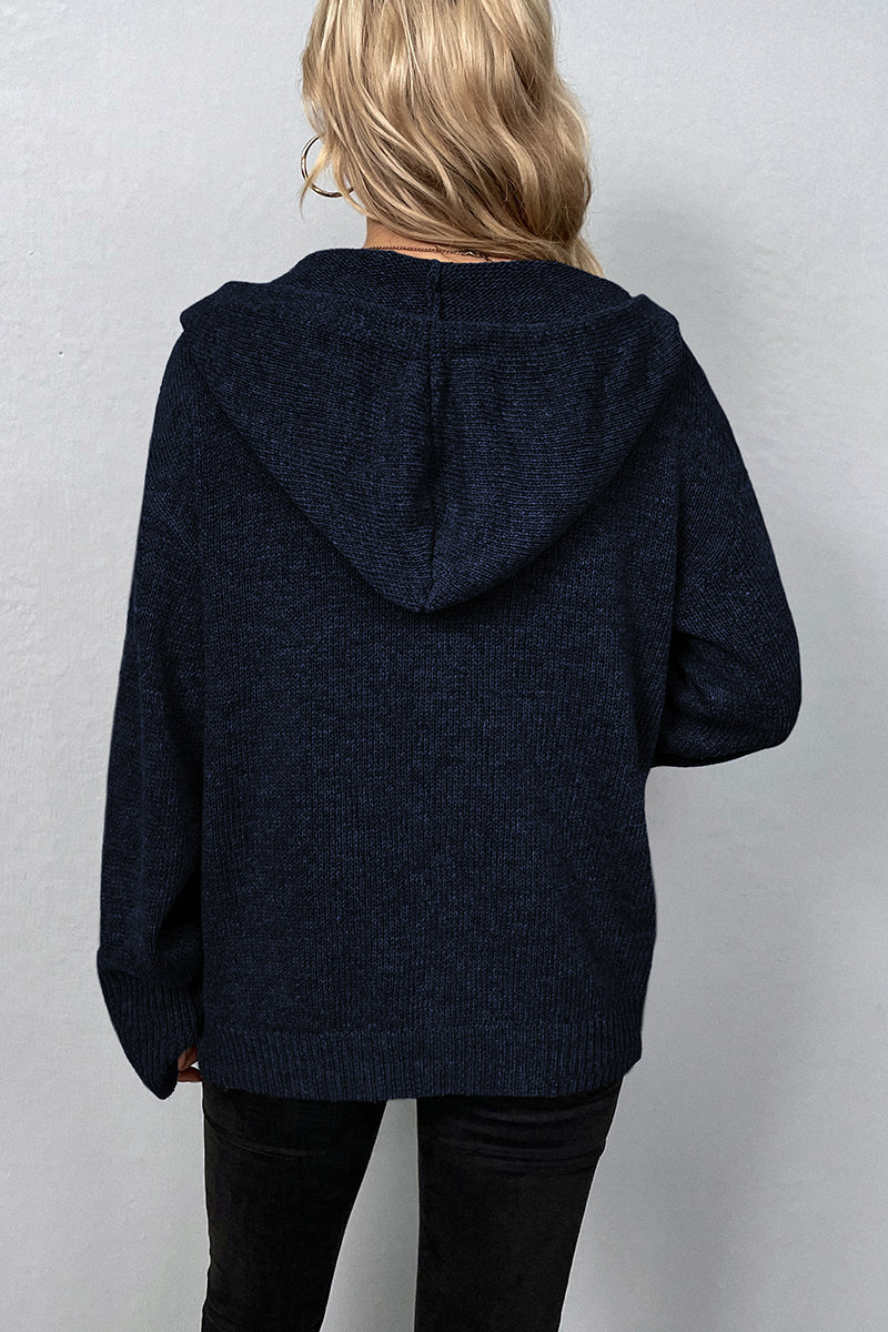 Alma® | Casual tops with plain buttons and hooded collar