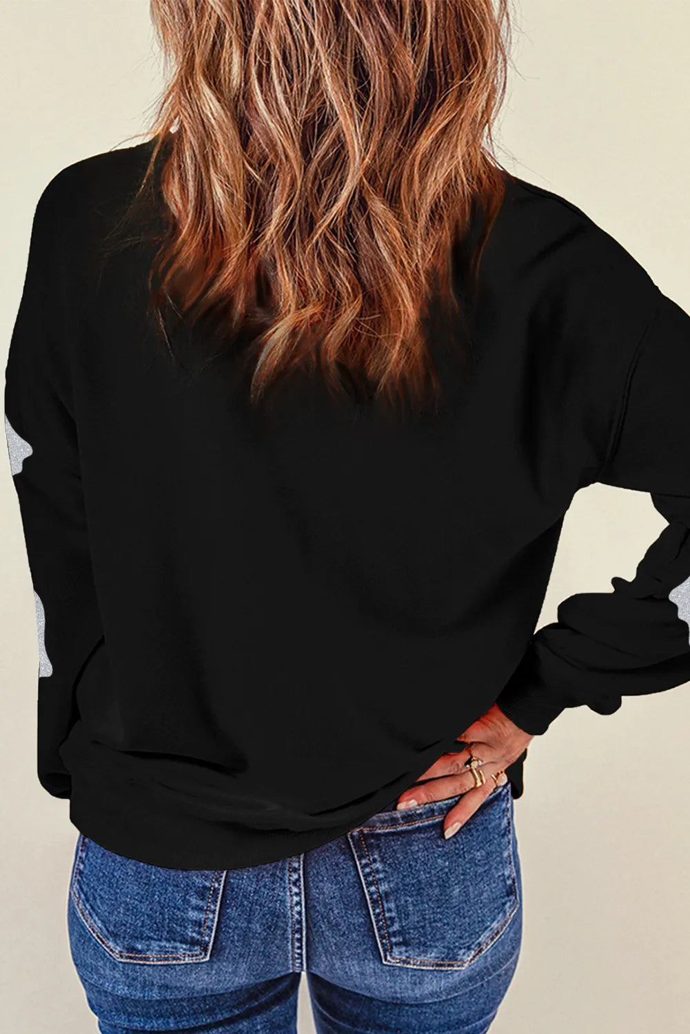 Yvonne® | Glittery long-sleeved crew neck sweatshirt