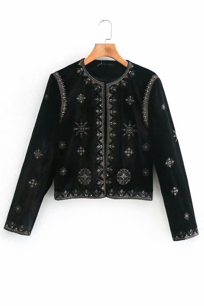 Zahara® | Casual O-neck floral embroidered outerwear