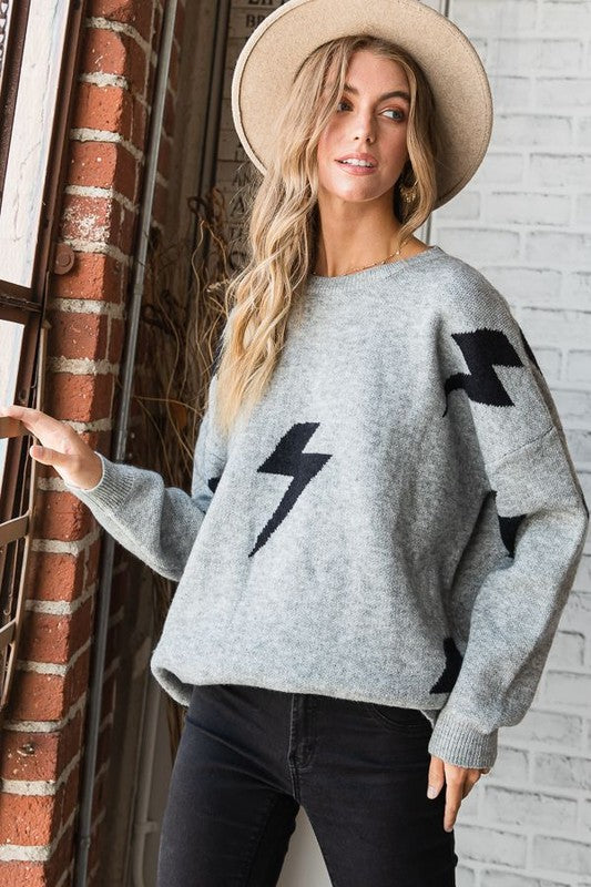 Petra® | BOLT LONG SLEEVE CREW NECK SWEATER