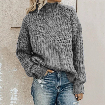 Paola® | Turtleneck sweater for women with a loose twist knit