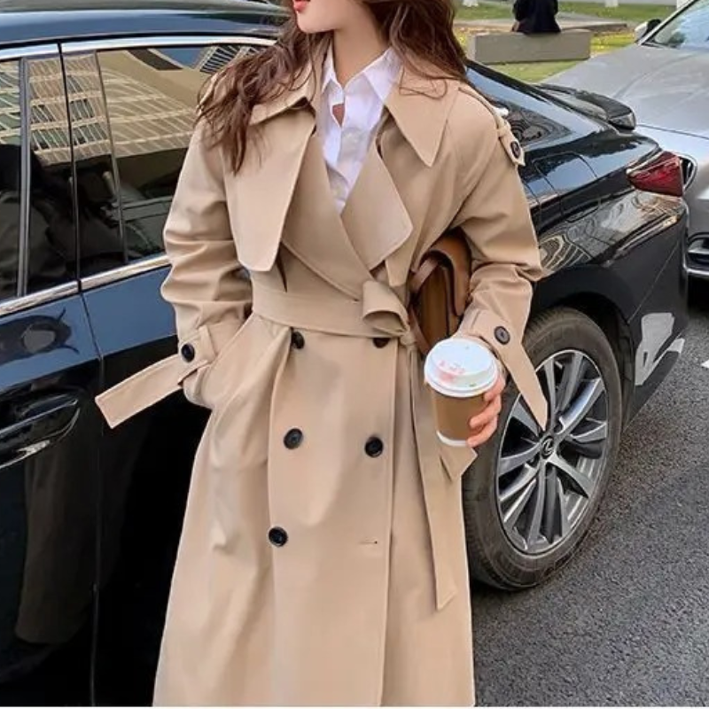 Yesica® | Oversized double breasted long coat for women