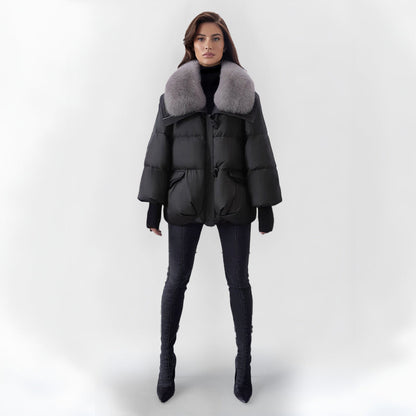 Adelaida® | Elegant women's puffer coat with fur collar