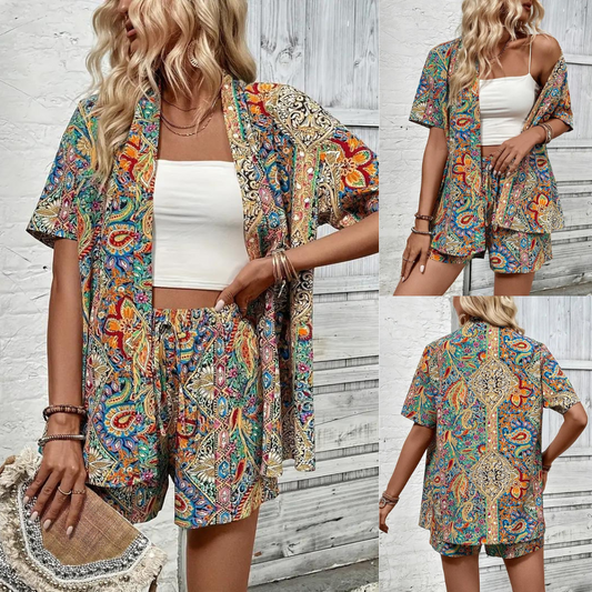 Yolanda® | Paisley print two-piece set