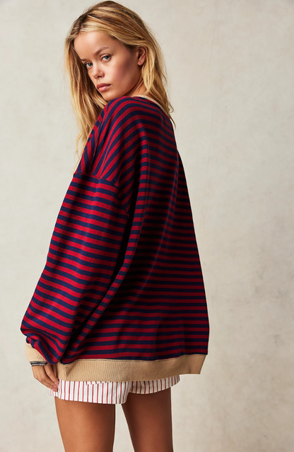 Talia® | Oversized sweater with stripes